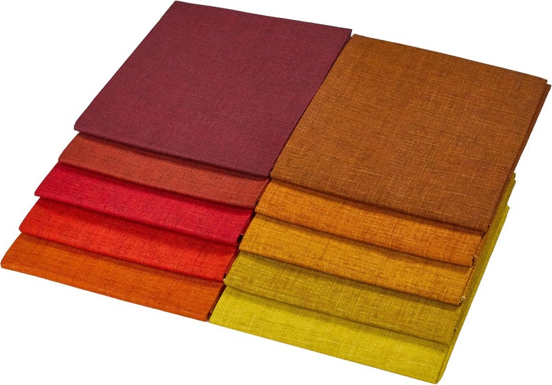 craftido - 11 Options Solids with Tweed Tonals - Assorted Color Cotton Quilting Fabric Bundles 10pcs Fat Quarters 18"x21" - Medium Weight 5.2oz - for Quilting, Sewing and Crafts - Autumn Hues - Image 3